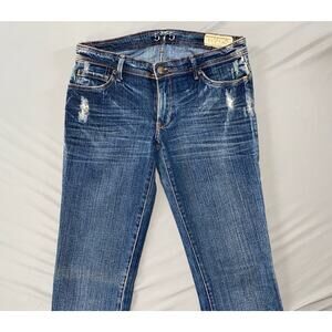 575 Denim Penny Button Hand Made Slim Boot Destroyed Jeans. Women's Size 29, GUC
